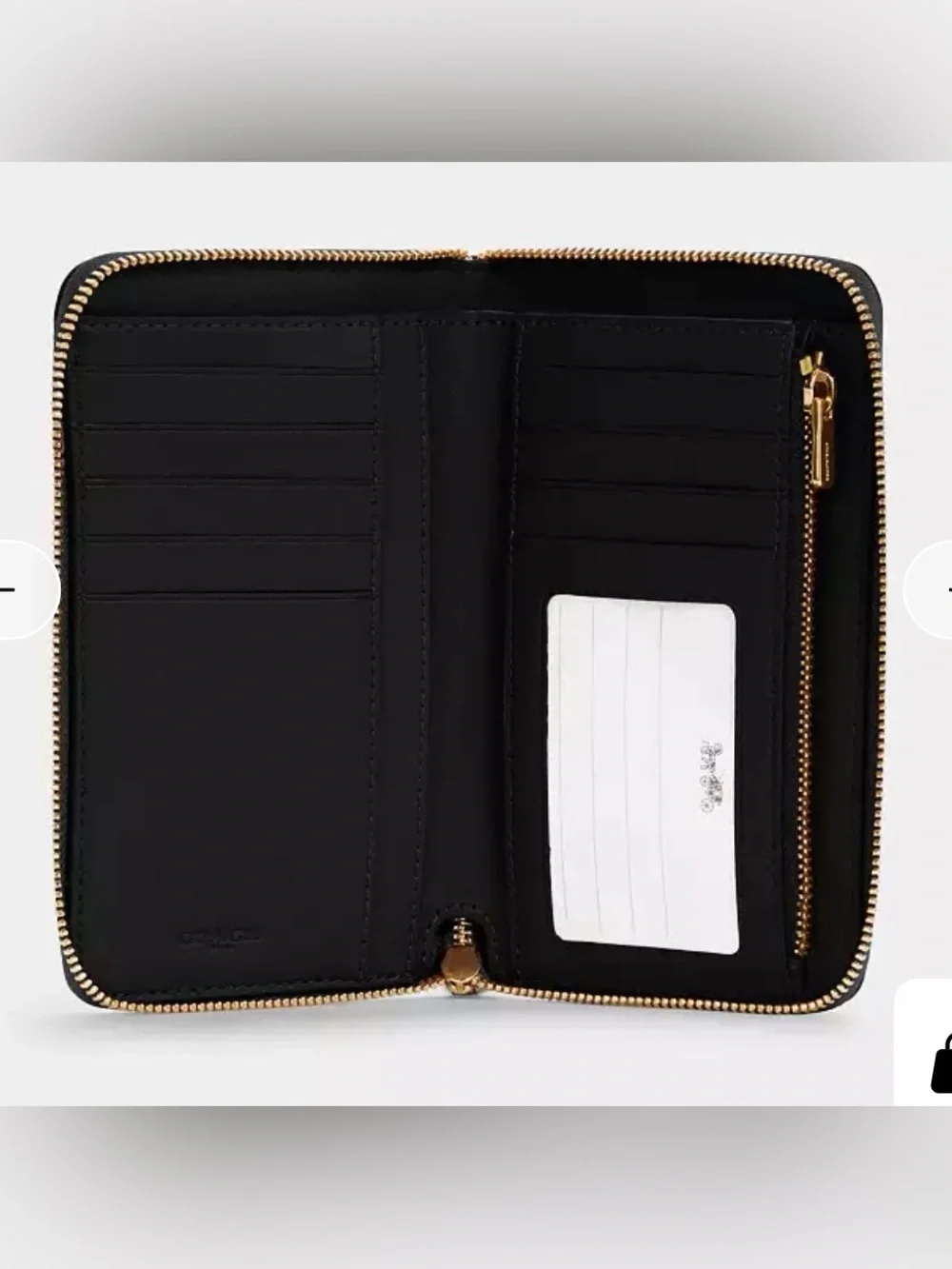 Black Coach Medium Zip ID Wallet